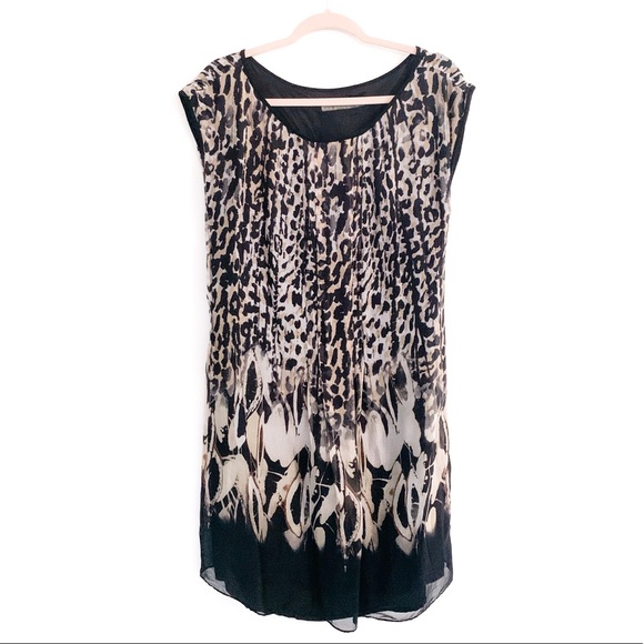 animal print chiffon dress